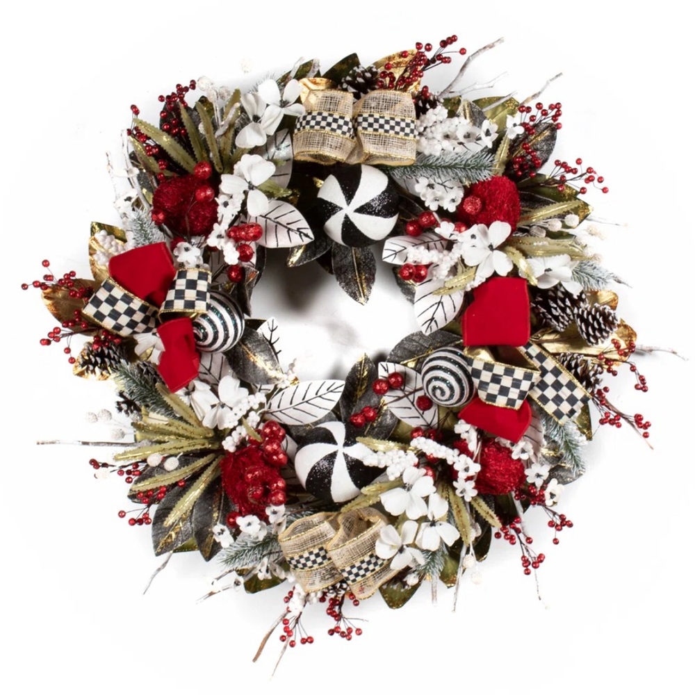 NWT Mackenzie Child Checkmate Wreath